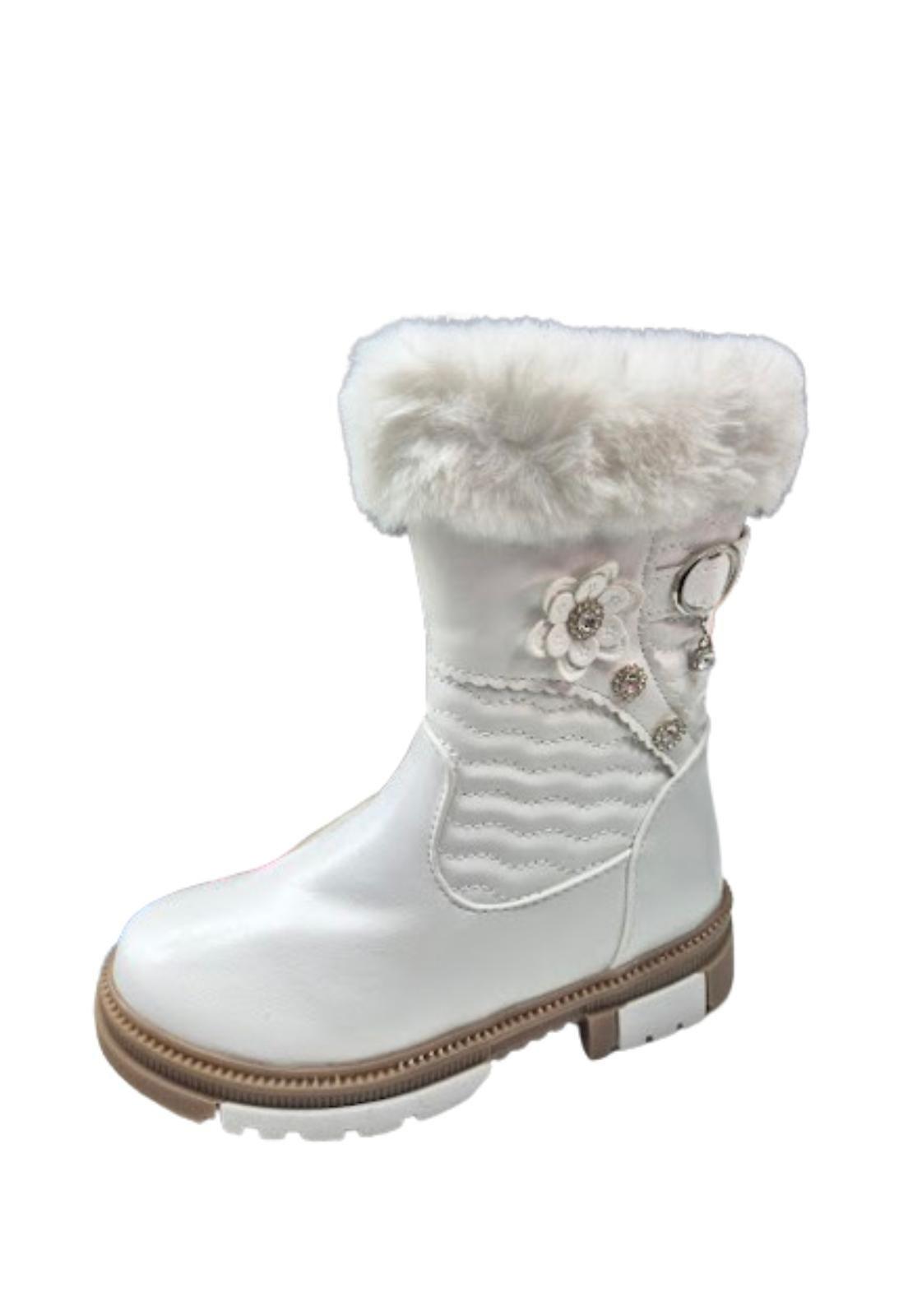 Bota de Invierno Blanco Niña-0