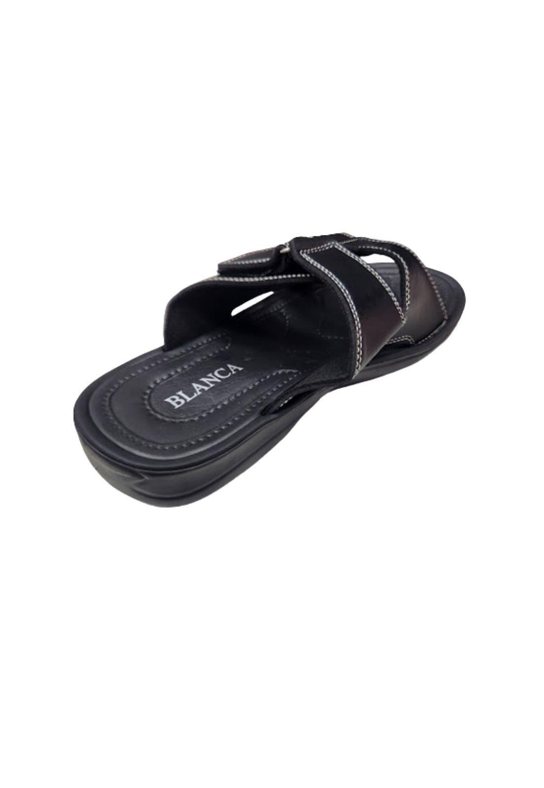 Sandalia Hombre Negro Velcro-2