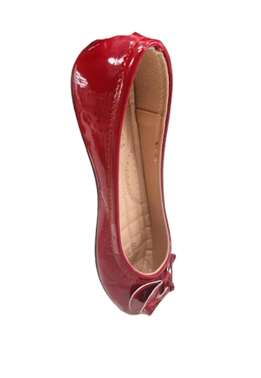 Zapato de Vestir Ballerina Mujer Charol Rojo-2