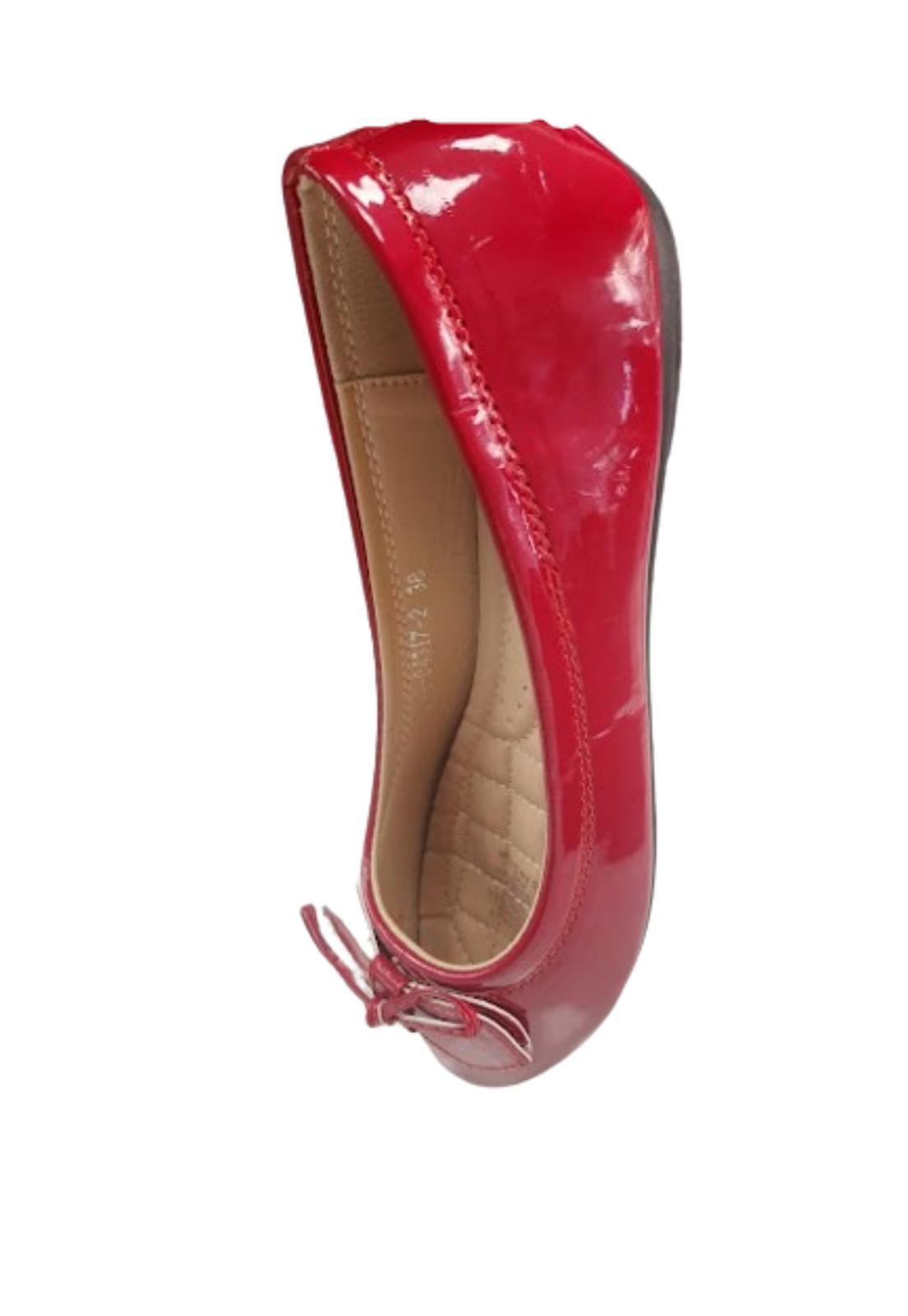 Zapato de Vestir Ballerina Mujer Charol Rojo-3