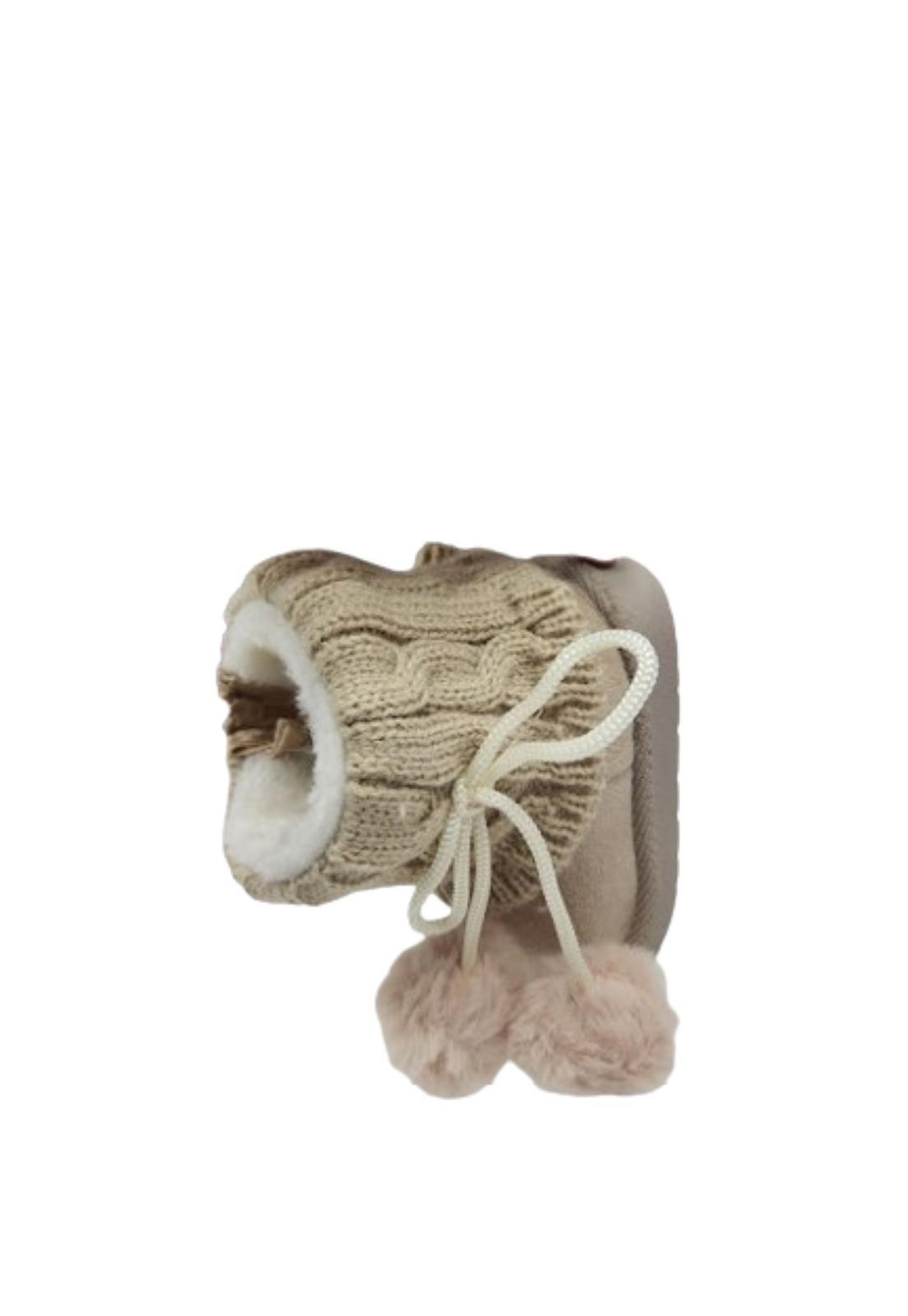Botita Chiporro Pon Pon Beige Niña-2