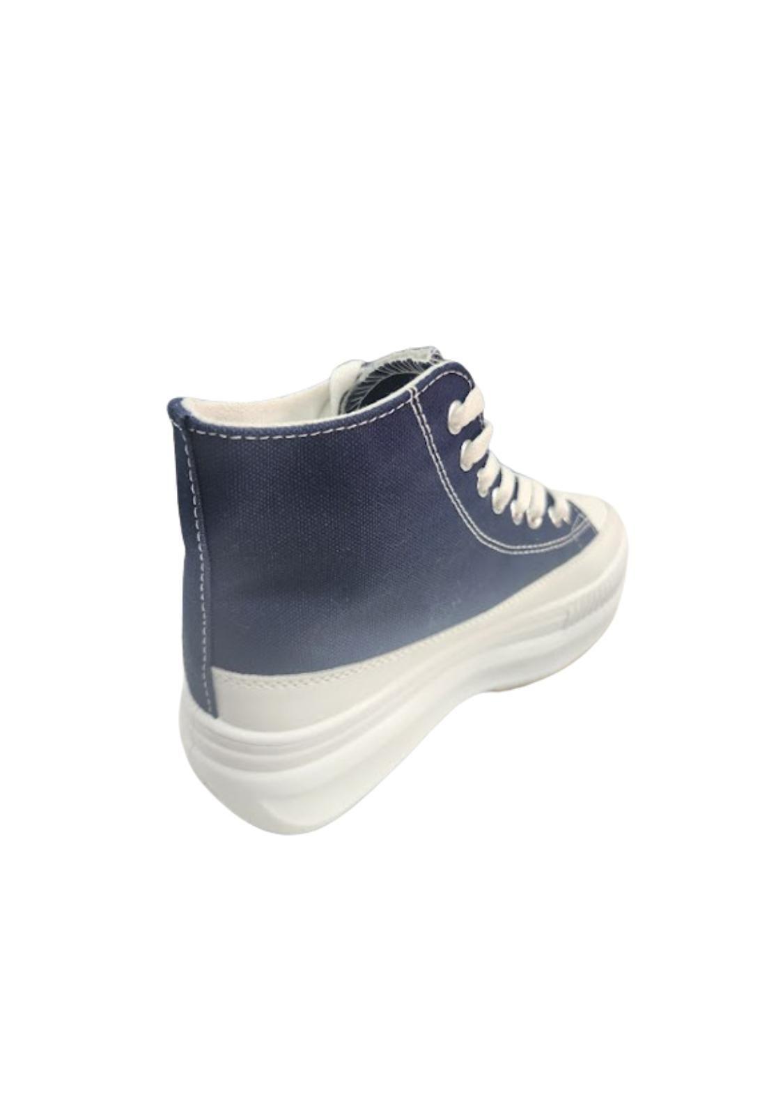 Zapatilla Urbana Plataforma Azul Mujer-2