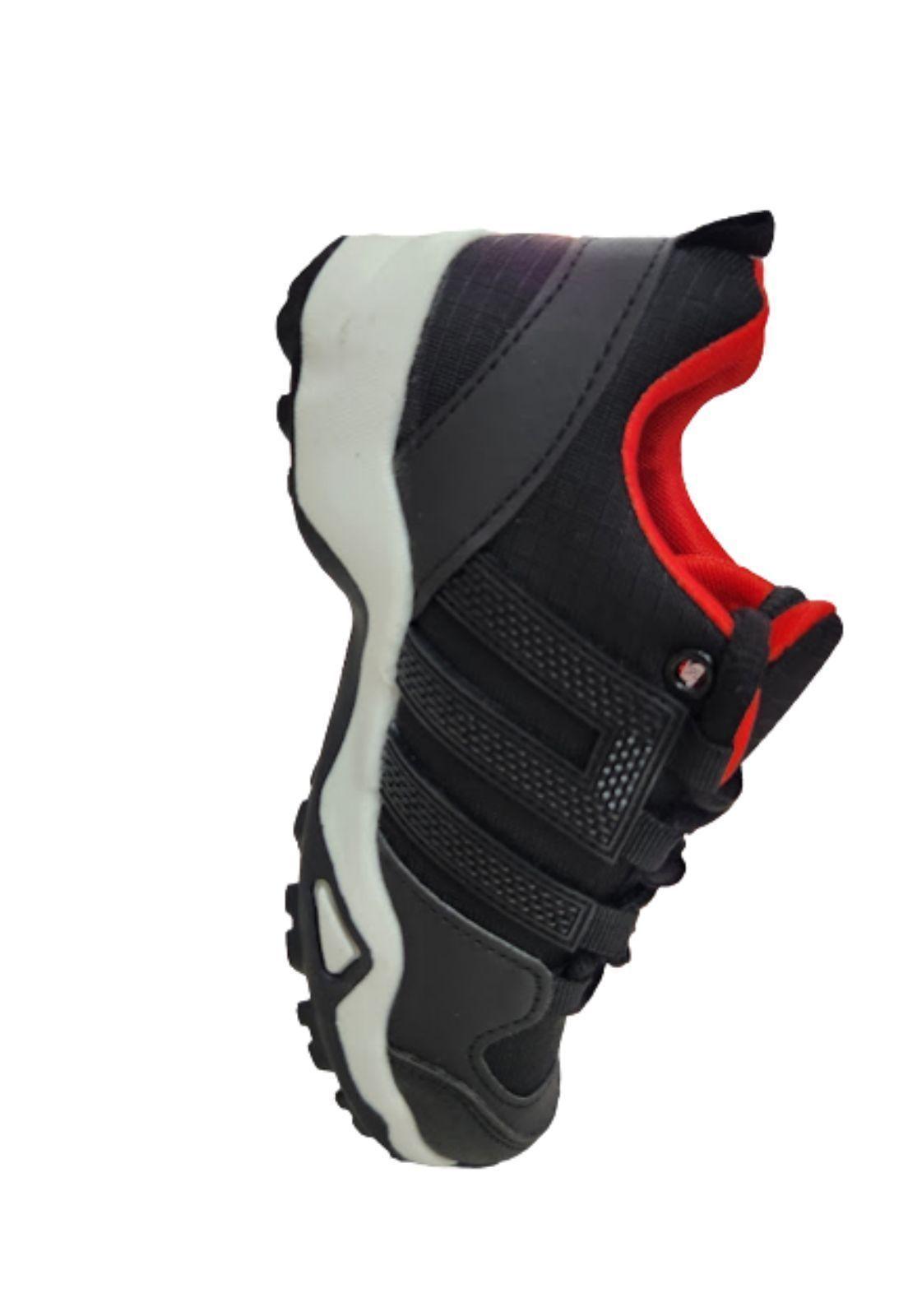 Zapatilla Outdoor Niño Negro Rojo-2