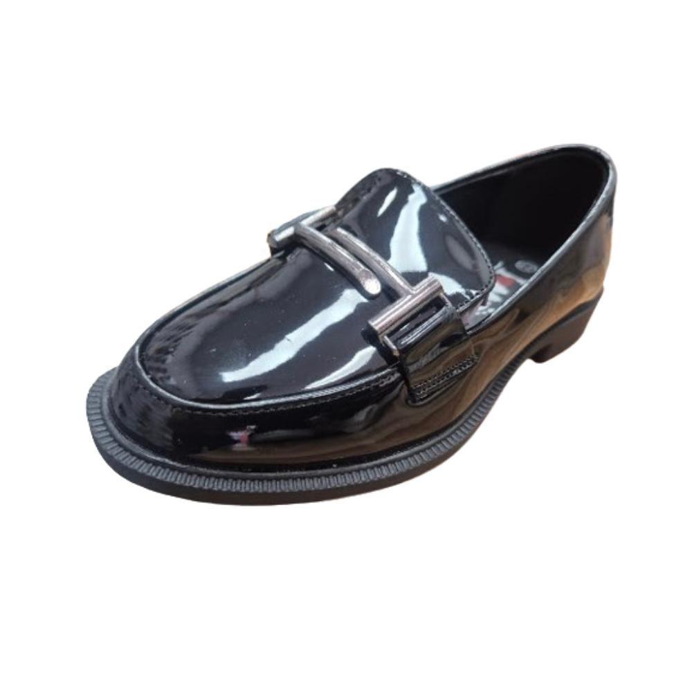 Mocasín Charol Negro Niño-0