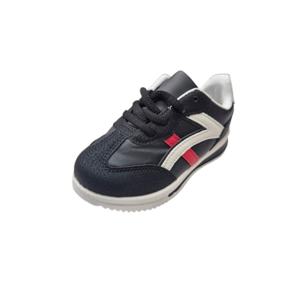 Zapatilla Deportiva Niño Negro Rojo-0
