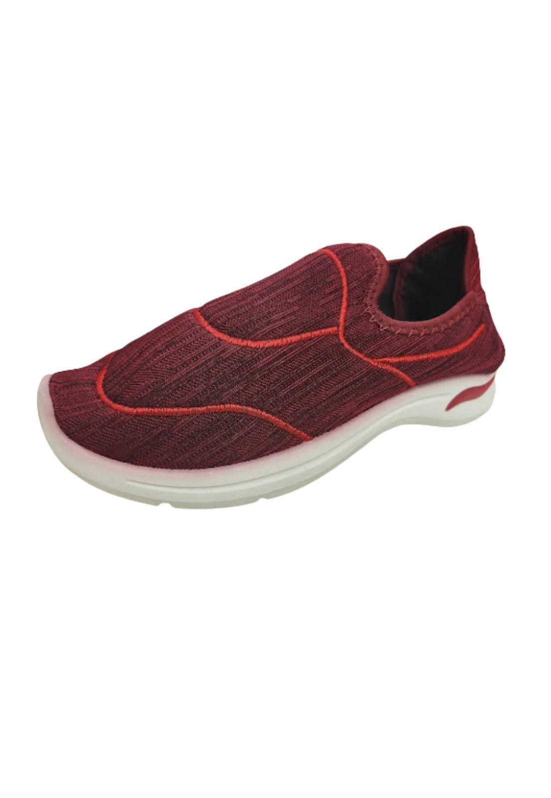 Zapatilla Mujer Rojo Sin Cordones-0