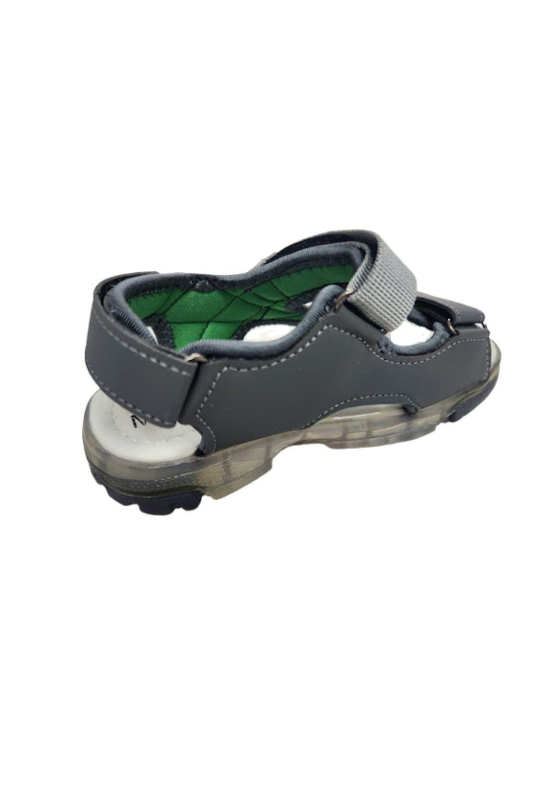 Sandalia Niño Doble Velcro Gris-1
