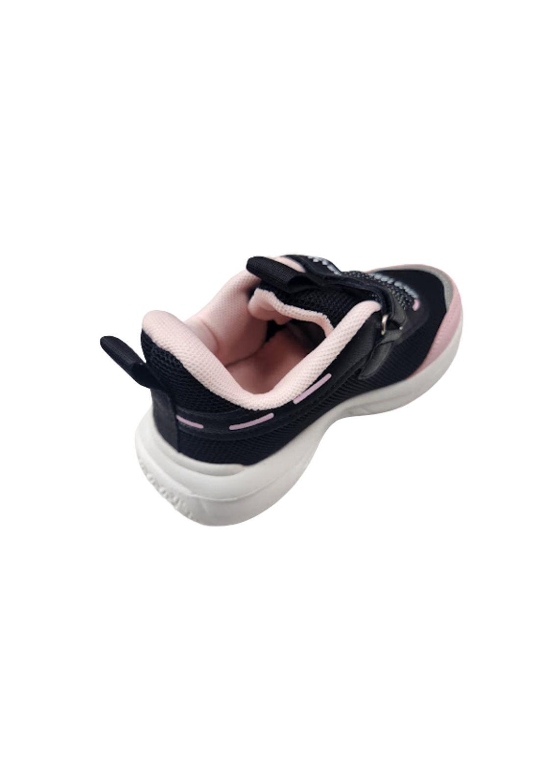 Zapatilla Urbana Niña Rosa Negro Velcro-2