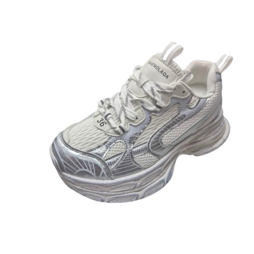 Zapatilla Urbana Mujer Blanco Plata-0