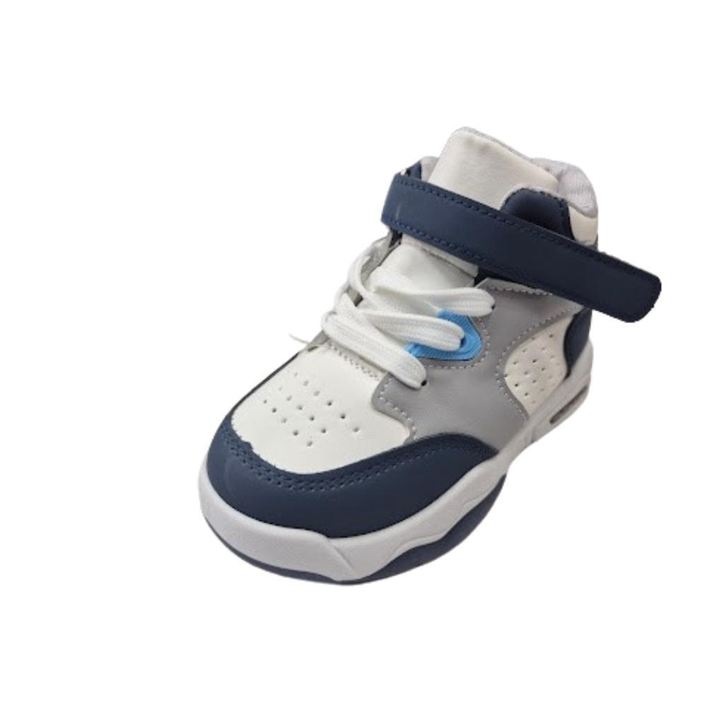 Zapatilla Urbana Niño Con Caña Blanco Azul-0