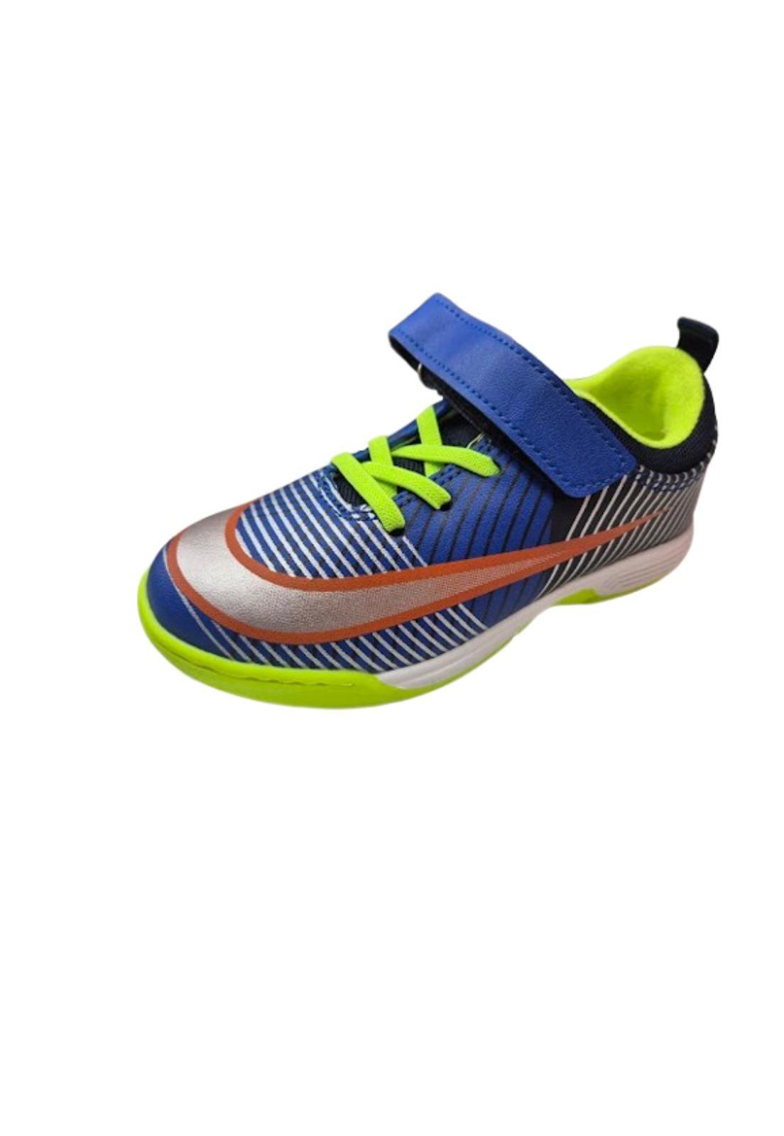 Zapatilla Deportiva Niño Azul Verde Velcro-0