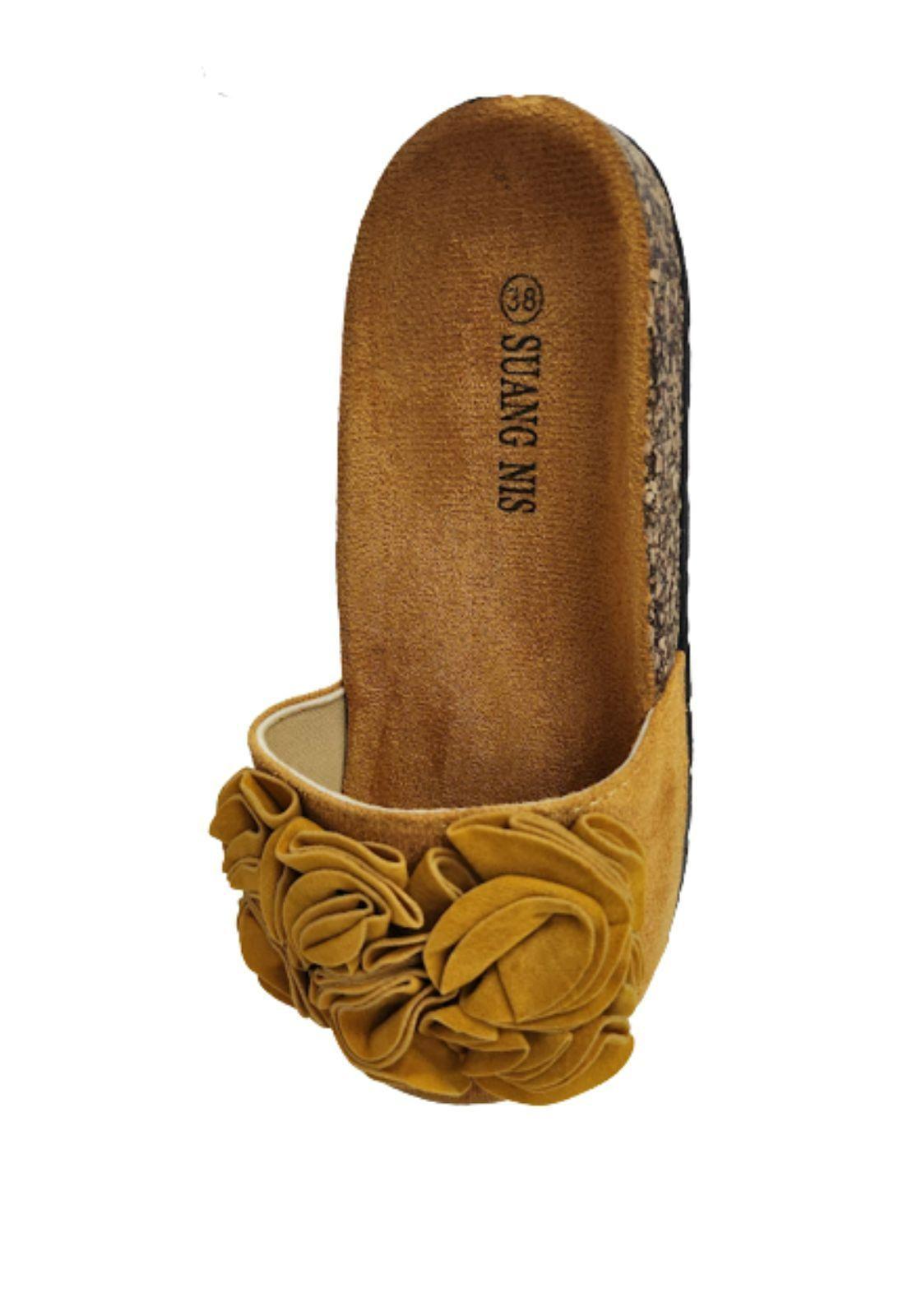 Sandalia Mujer Naranjo Flor-2