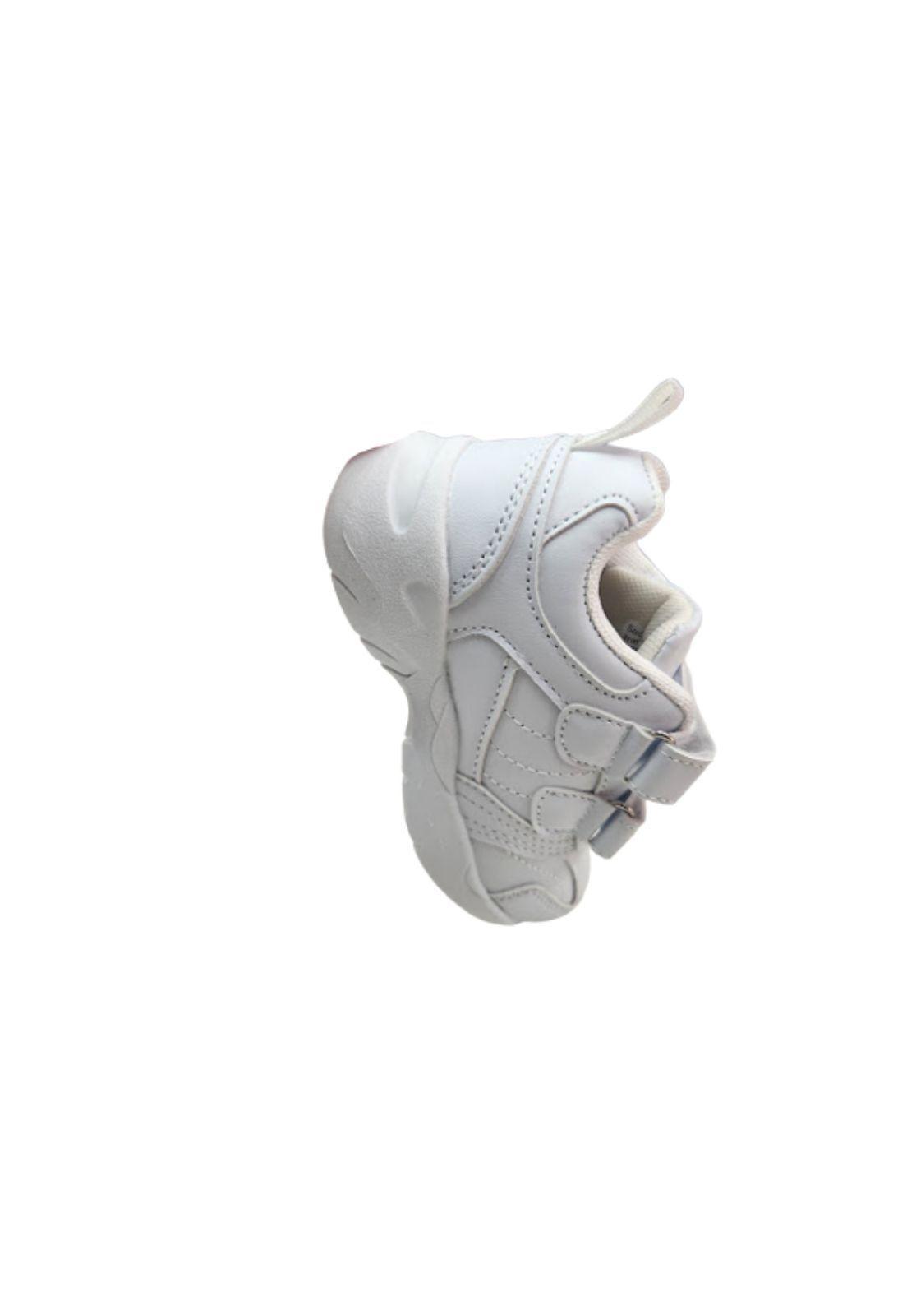 Zapatilla Escolar Blanco Velcro-3