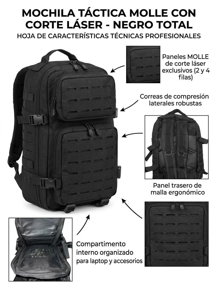 Mochila T ctica Militar LHI 27L Impermeable Mediana-2