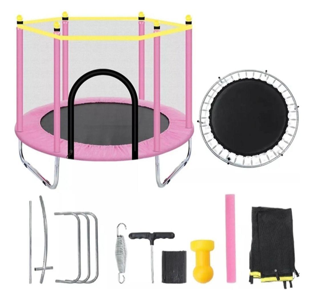 Cama elastica Trampolin Para Niñas Rosada 120X110-1