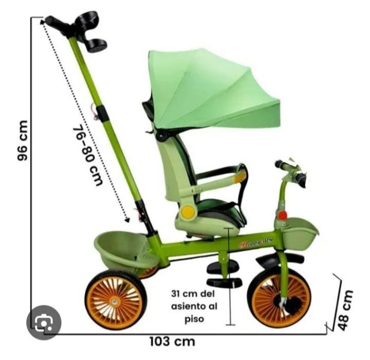 Triciclo Giratorio 360 Reclinable Verde-2