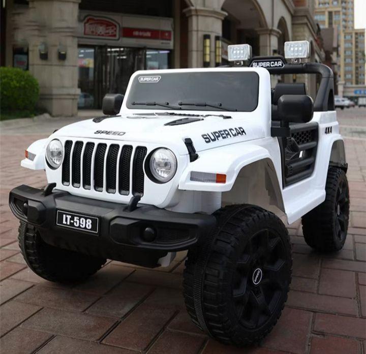 Auto Jeep A Bateria 12V Con Control Remoto 598 Blanco-2