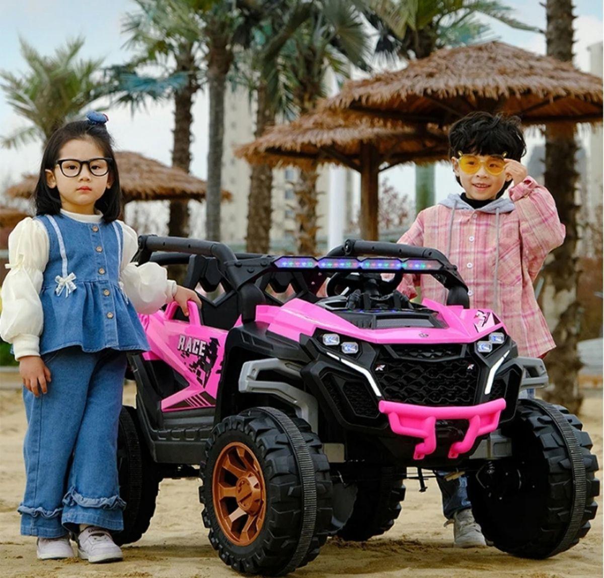 Jeep Auto 4X4 A Bateria 12V Con Control Remoto Rosa 801-3