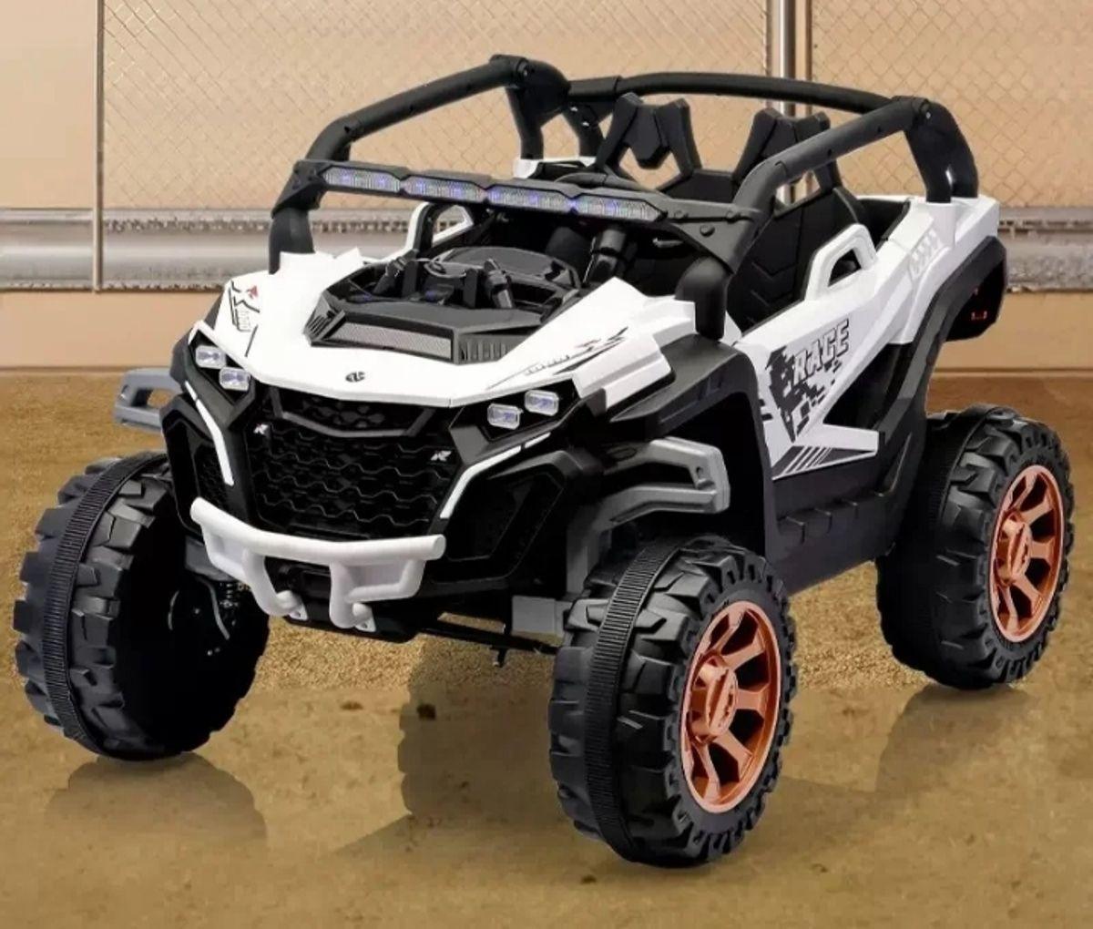 Jeep Auto 4X4 A Bateria 12V Con Control Remoto Blanco 801-2