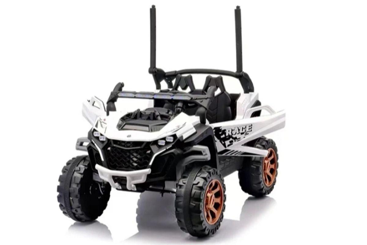 Jeep Auto 4X4 A Bateria 12V Con Control Remoto Blanco 801-1