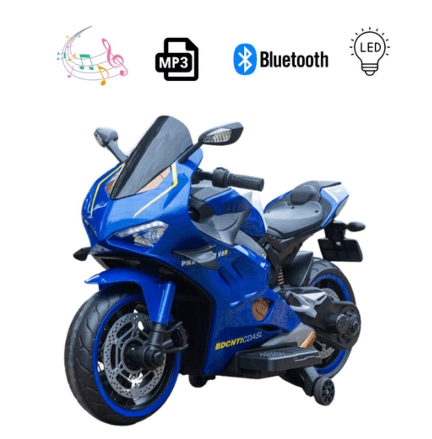 Moto Electrica Para Niños a Bateria 12V Azul-0