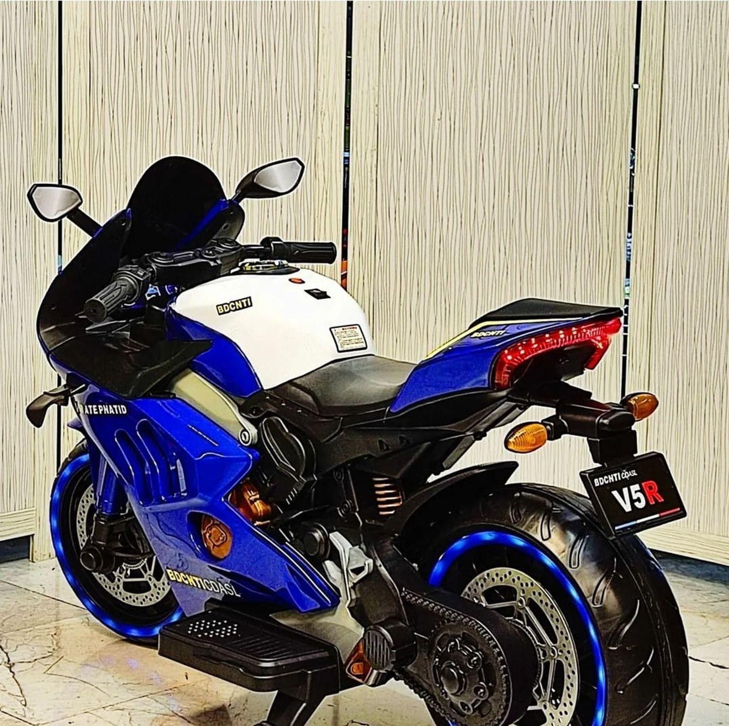 Moto Electrica Para Niños a Bateria 12V Azul-2