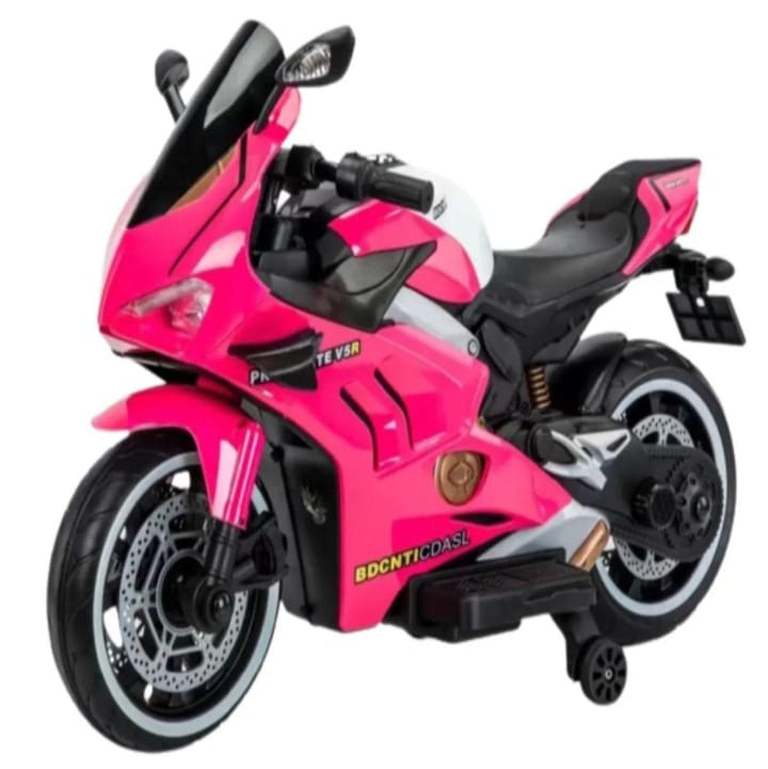 Moto Electrica Para Niñas A Bateria 12V Rosa-0