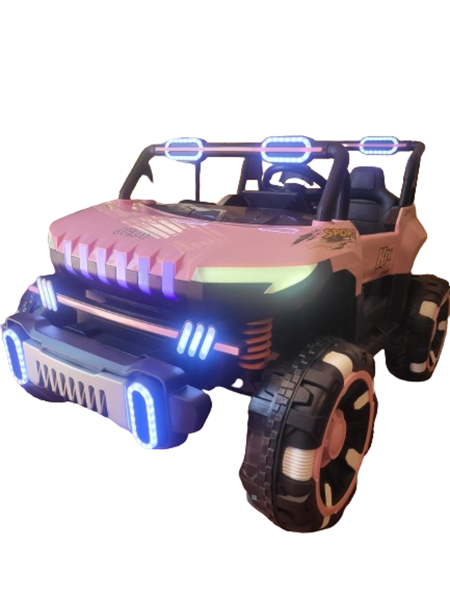 Jeep Auto Luces Led A Bateria 4X4 Rosado-2