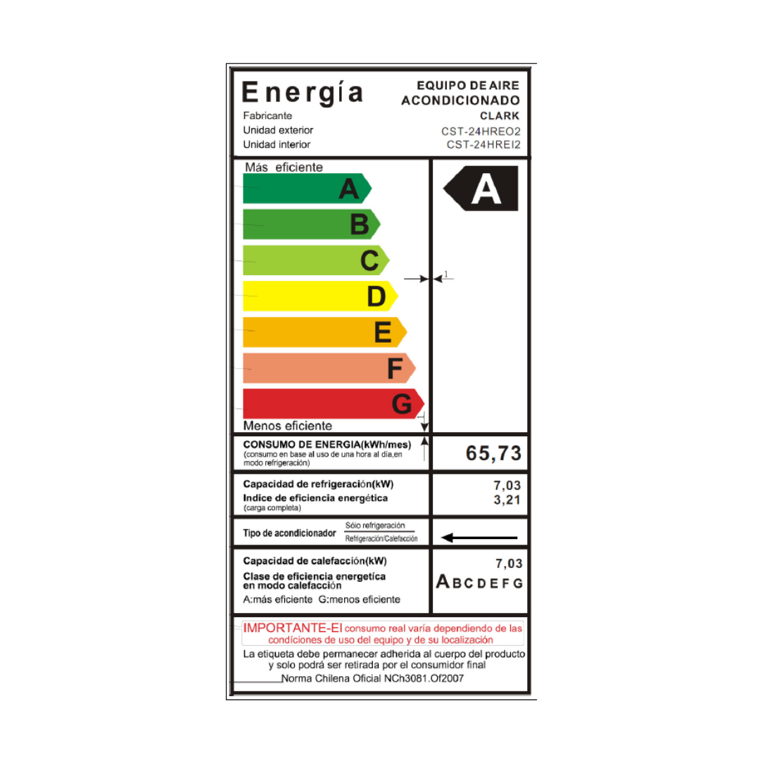 SPLIT MURO ON/OFF  24.000BTU/hr. -4