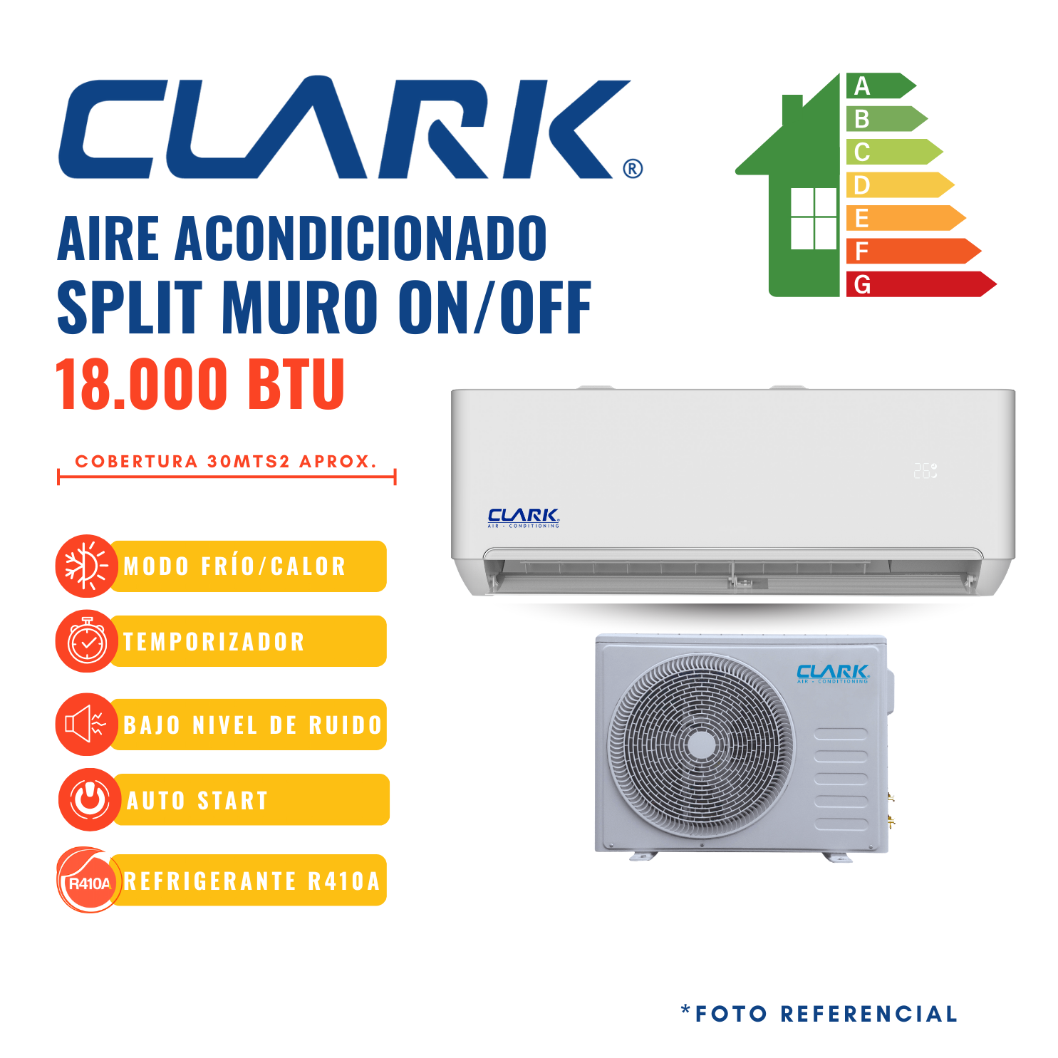 SPLIT MURO ON/OFF 18.000BTU/hr. -1