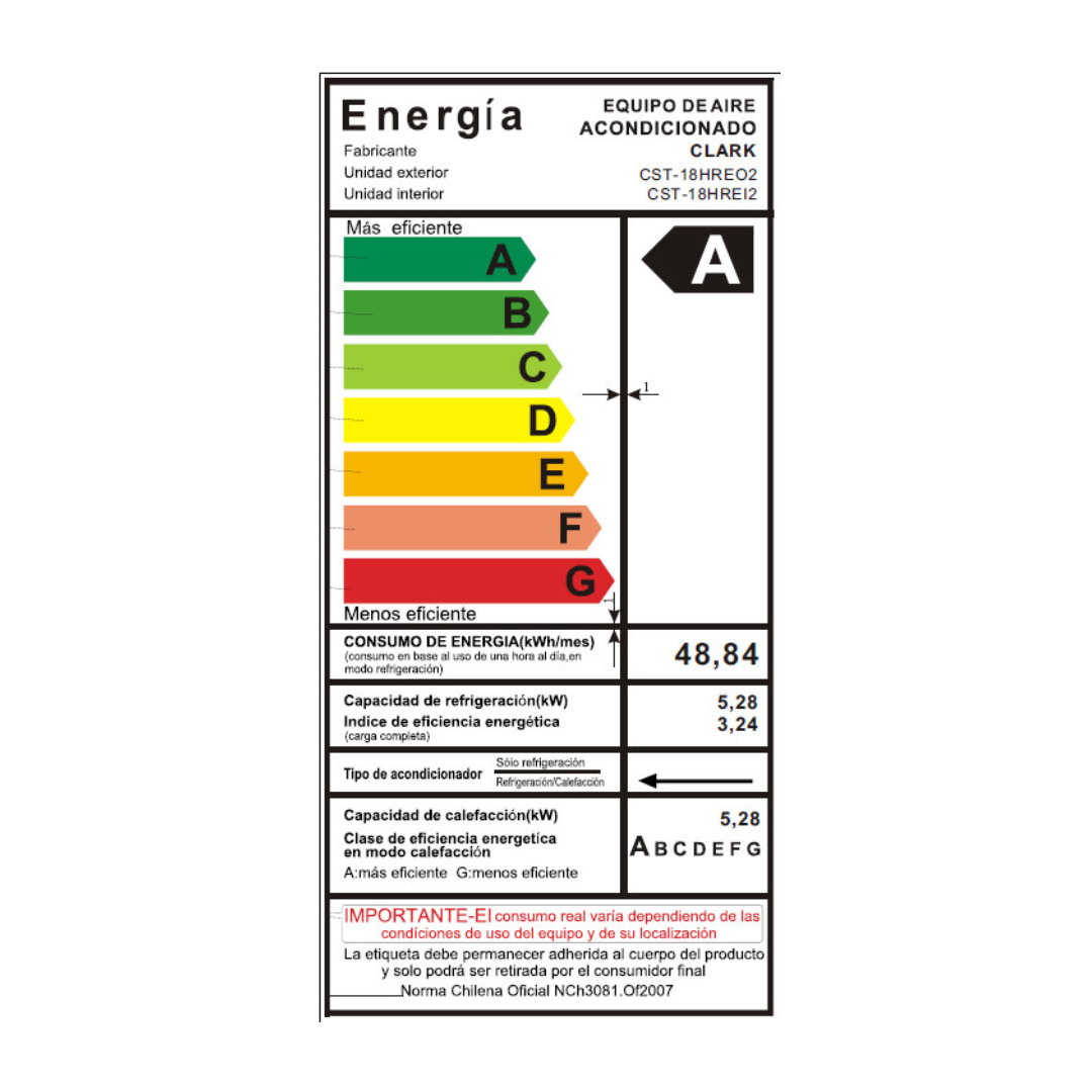 SPLIT MURO ON/OFF 18.000BTU/hr. -4