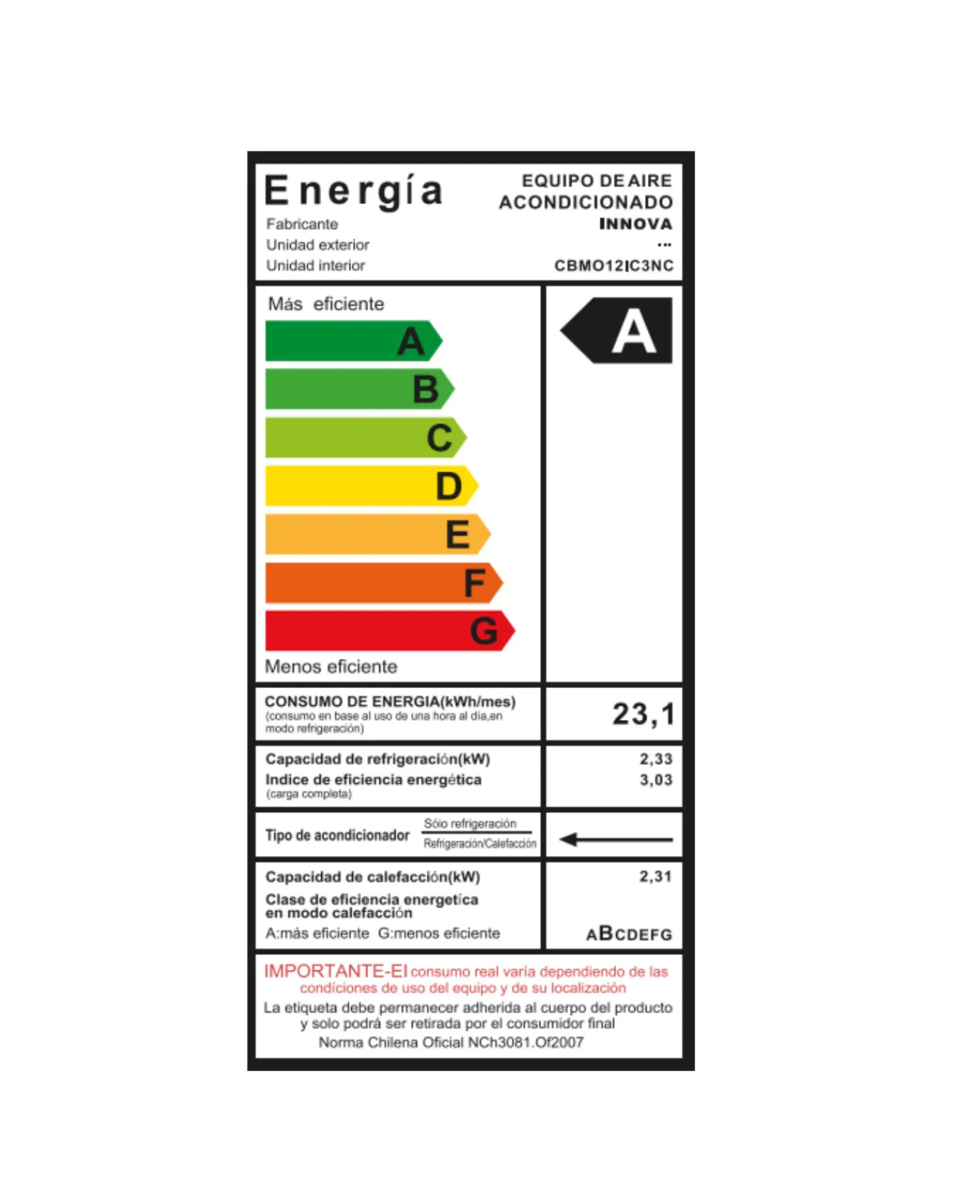 AIRE ACONDICIONADO INVERTER 2.0 - INNOVA-4
