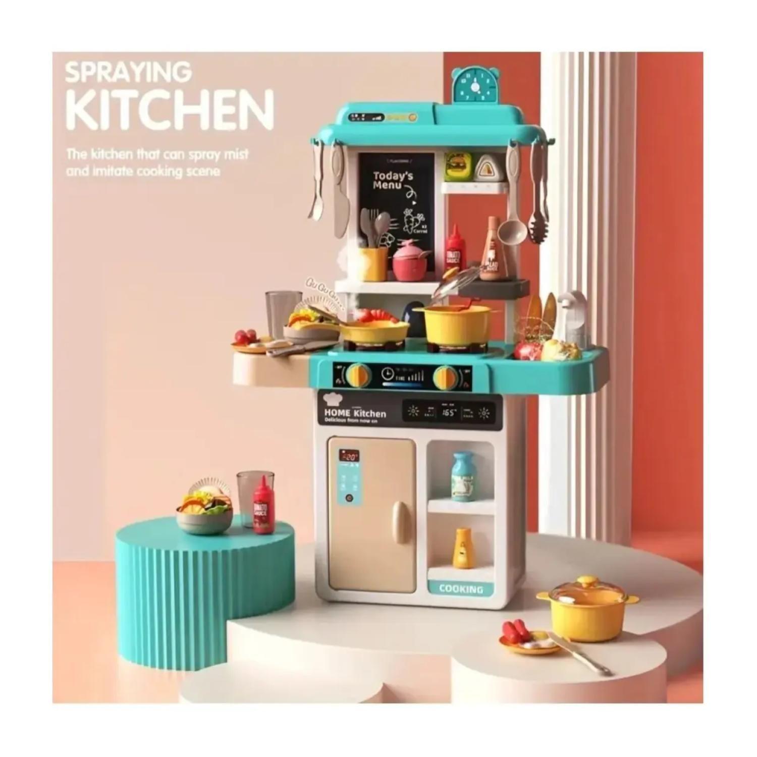 Juguete Set Cocina 43 Piezas 63cm Luz Sonido Azul Infantil-2