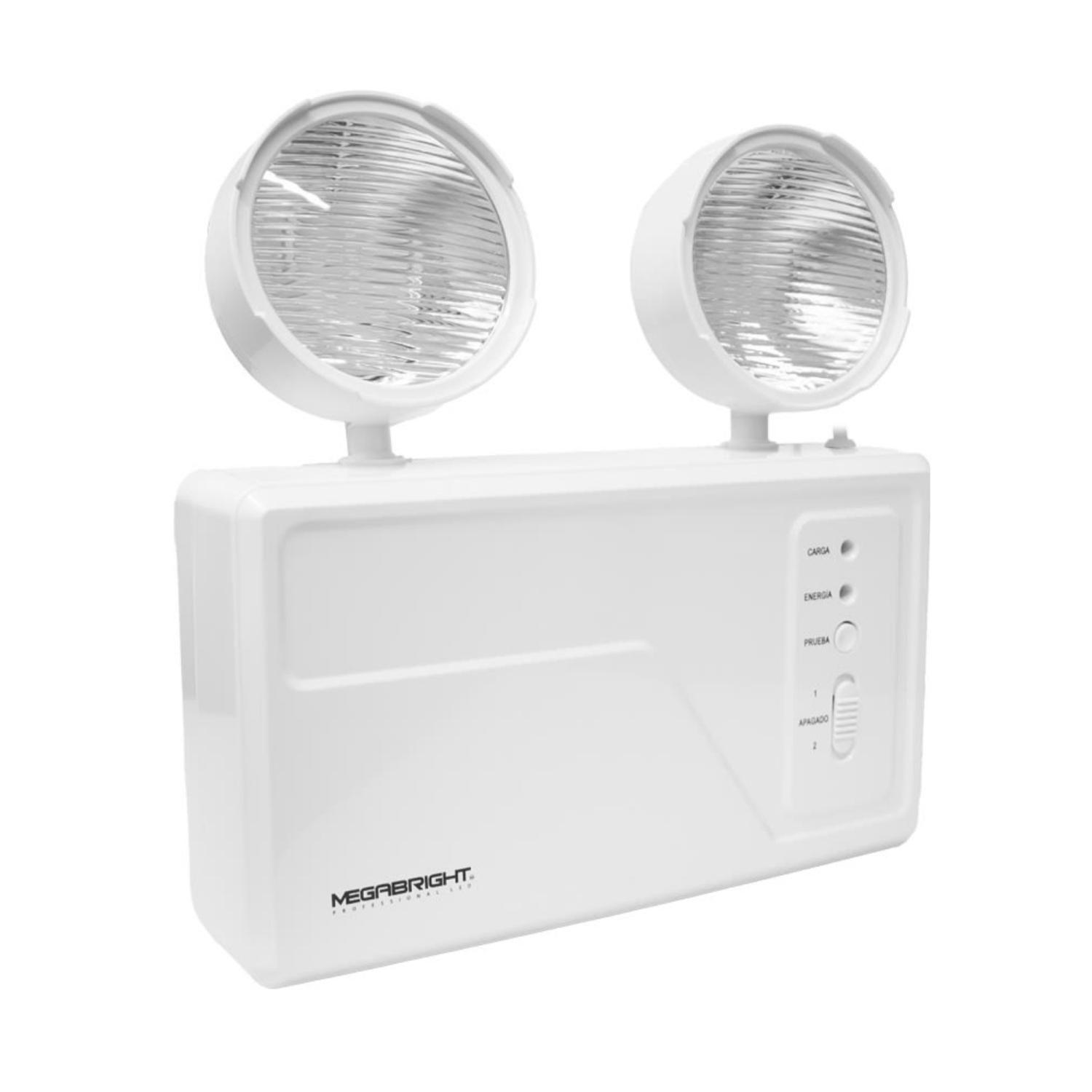 Lampara De Emergencia 2 Focos LED 1500W 350lm Megabright-2