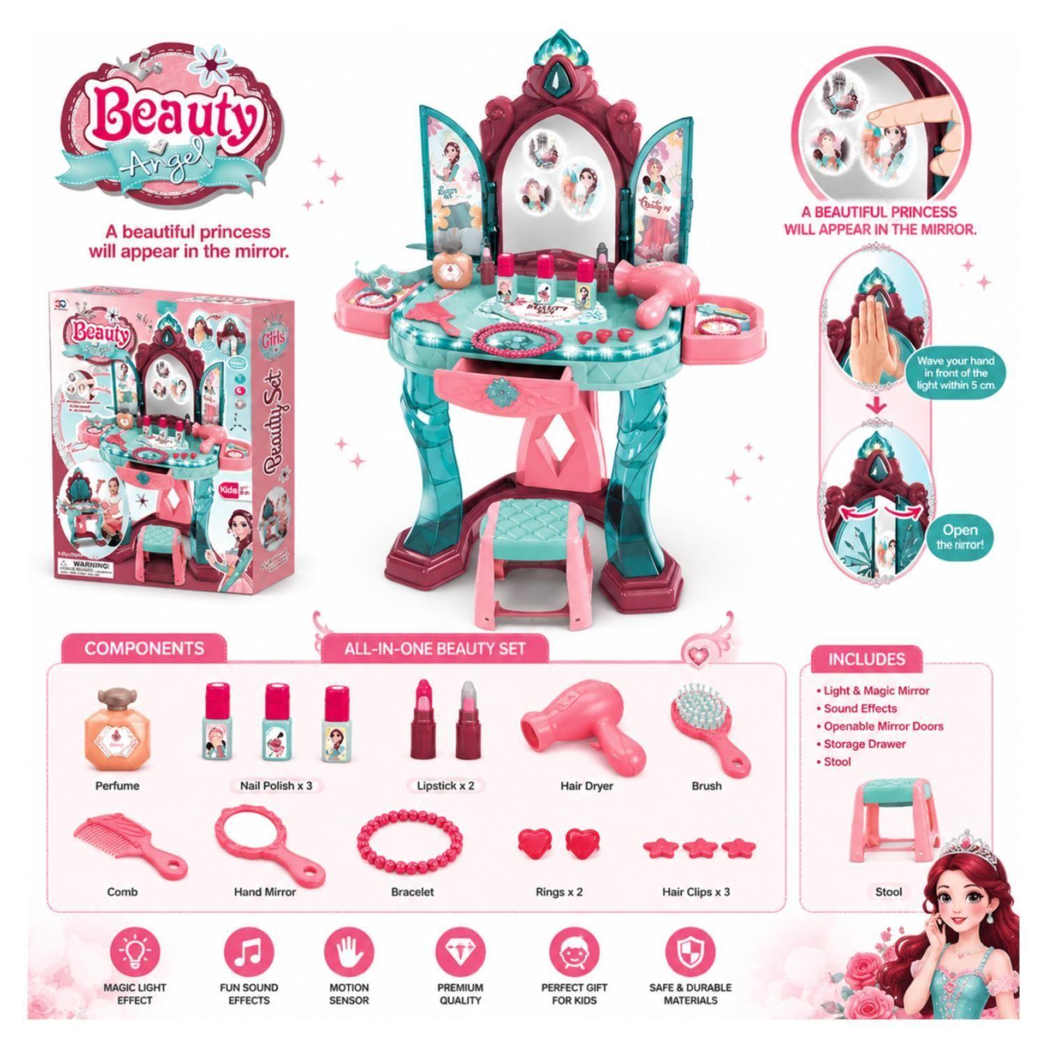 Juguete Tocador Infantil 18Pzas Luces Y Sonidos Princesa Infantil-3