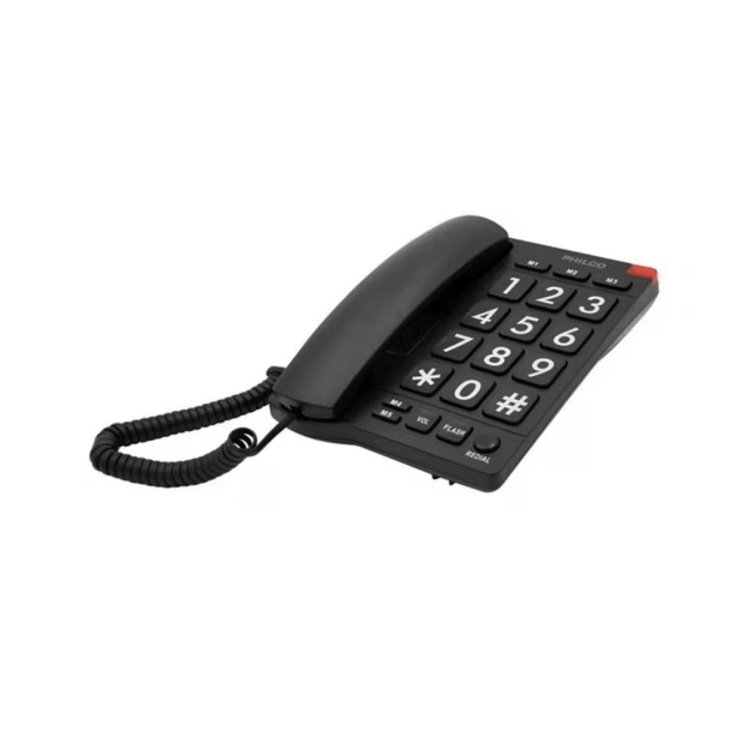 Telefono Sobre Mesa Botones Grandes Negro RT170BK-3