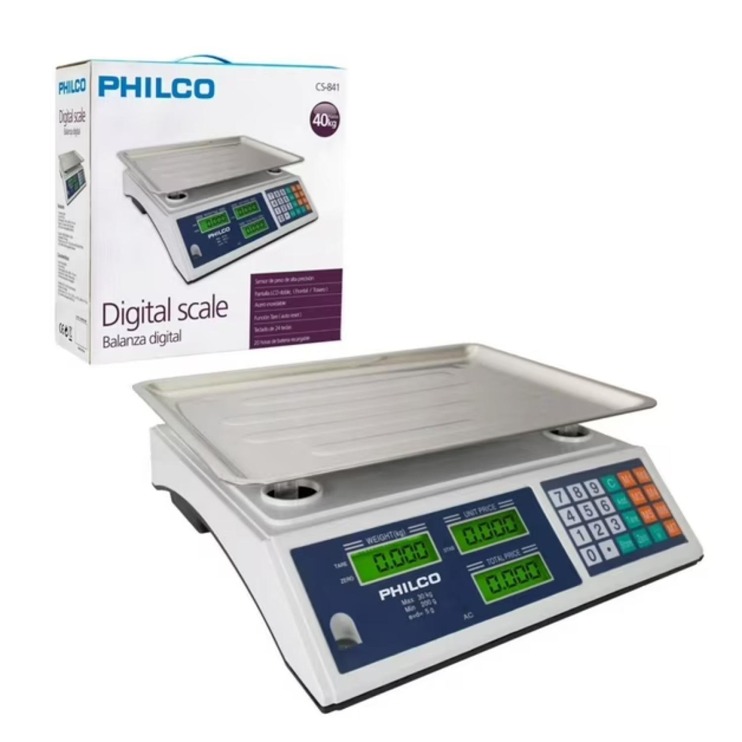 Balanza Peso Digital 40Kg LCD Acero Inoxidable CS841-1