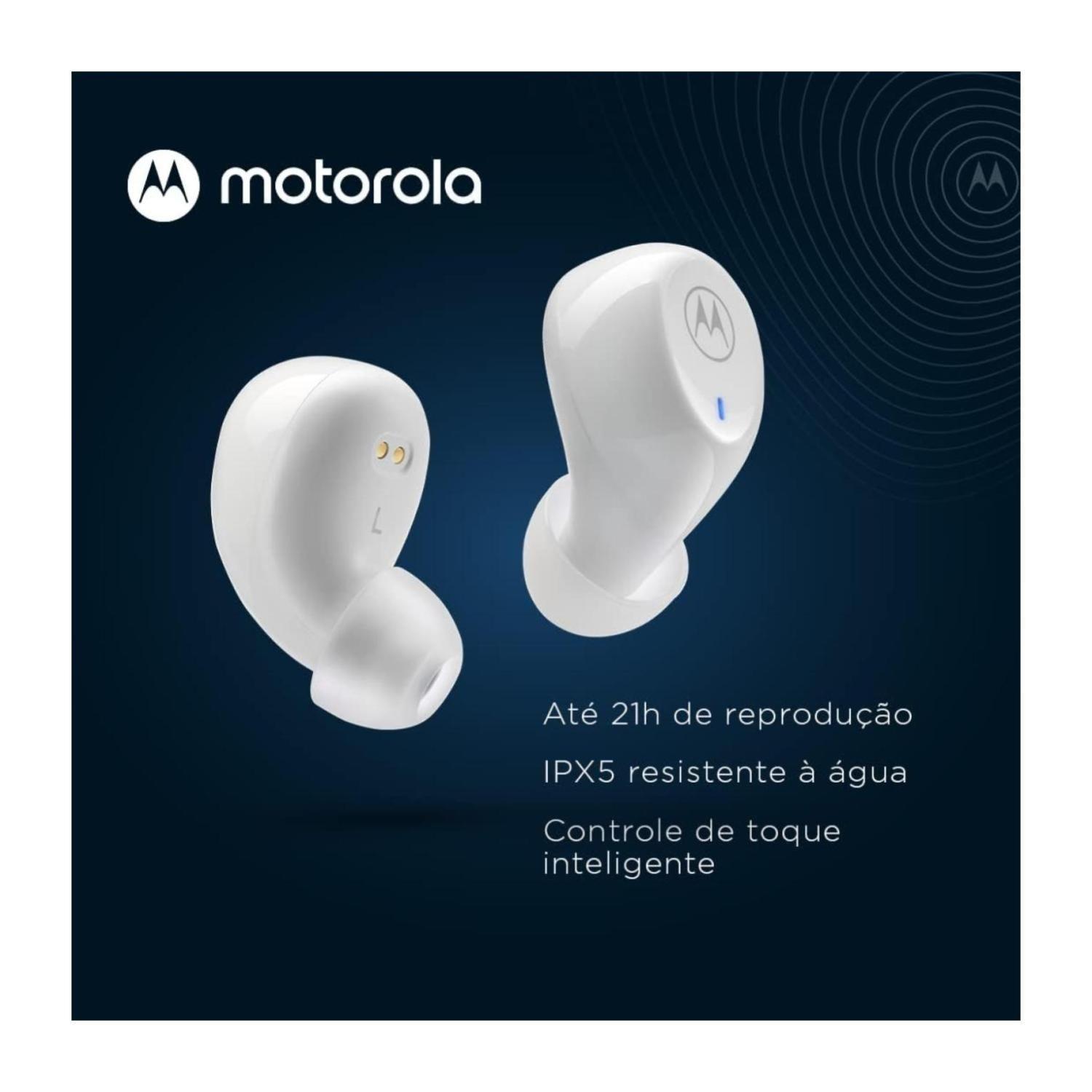 Audifonos Bluetooth TW IPX5 Recargables Moto Buds 105 Blanco-3