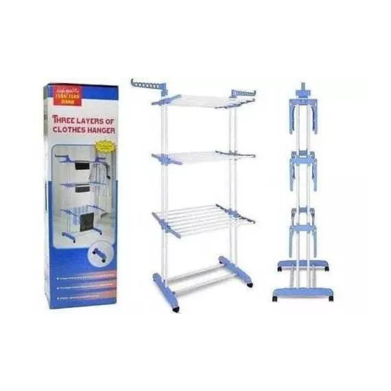 Tendedero De ropa Perchero Colgador Plegable 3 Niveles-5