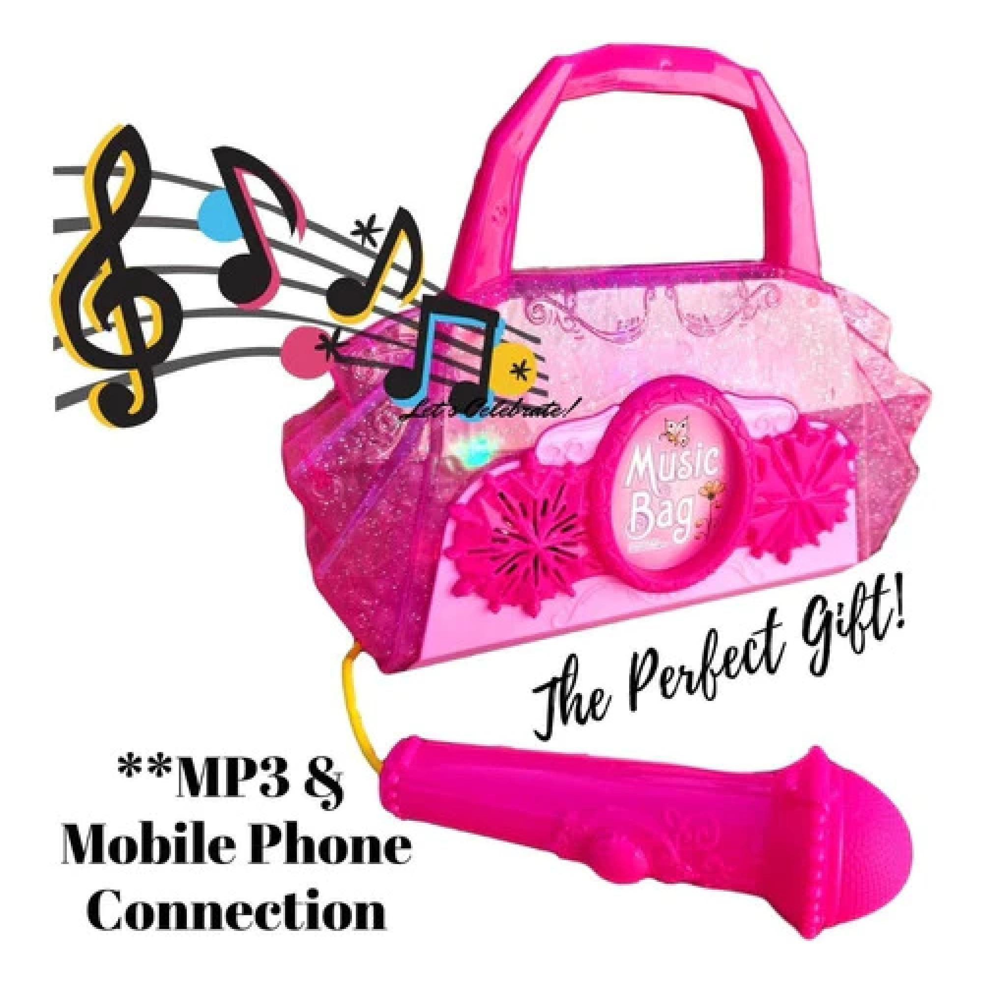 Juguete Cartera Musical Con Microfono Caraoke Rosado Infantil-2