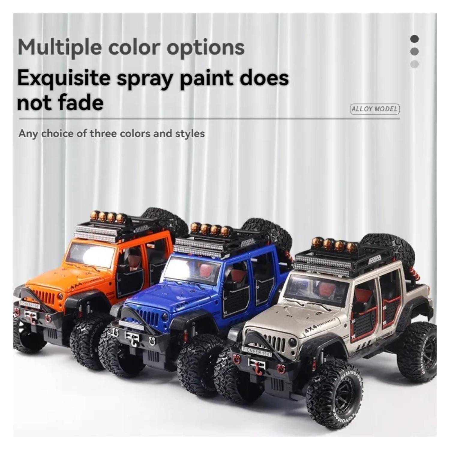 Juguete Auto Jeep Wrangler A Escala 1:24 Blanco Infnatil-3