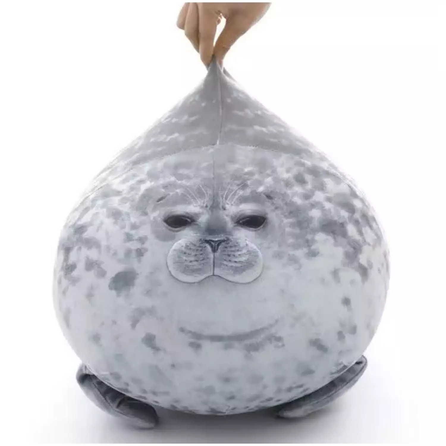 Juguete Peluche Cojin Foca Bebe 30cm Felpa Gris Infantil-1