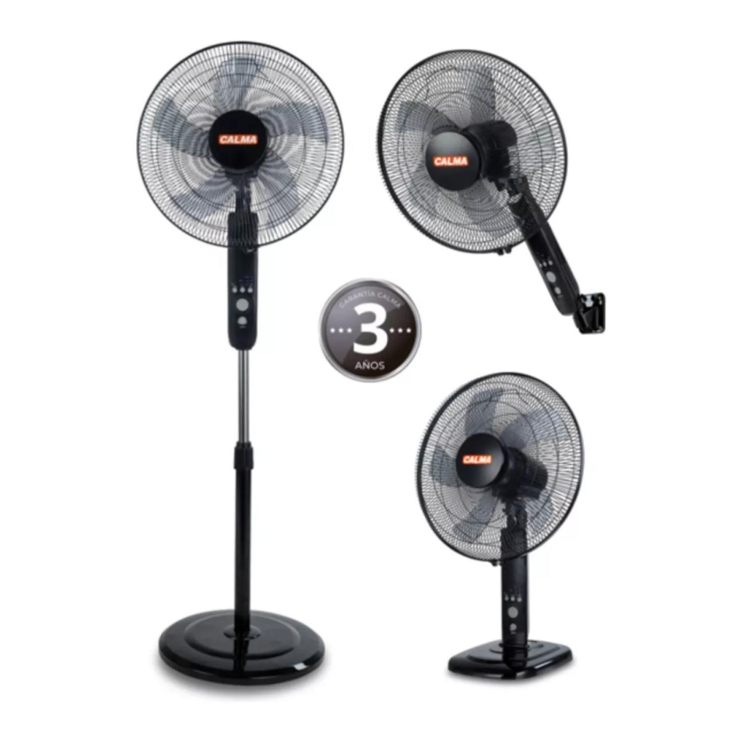 Ventilador Pedestal 3 En 1 50W 3Vel 5 Aspas Negro-3