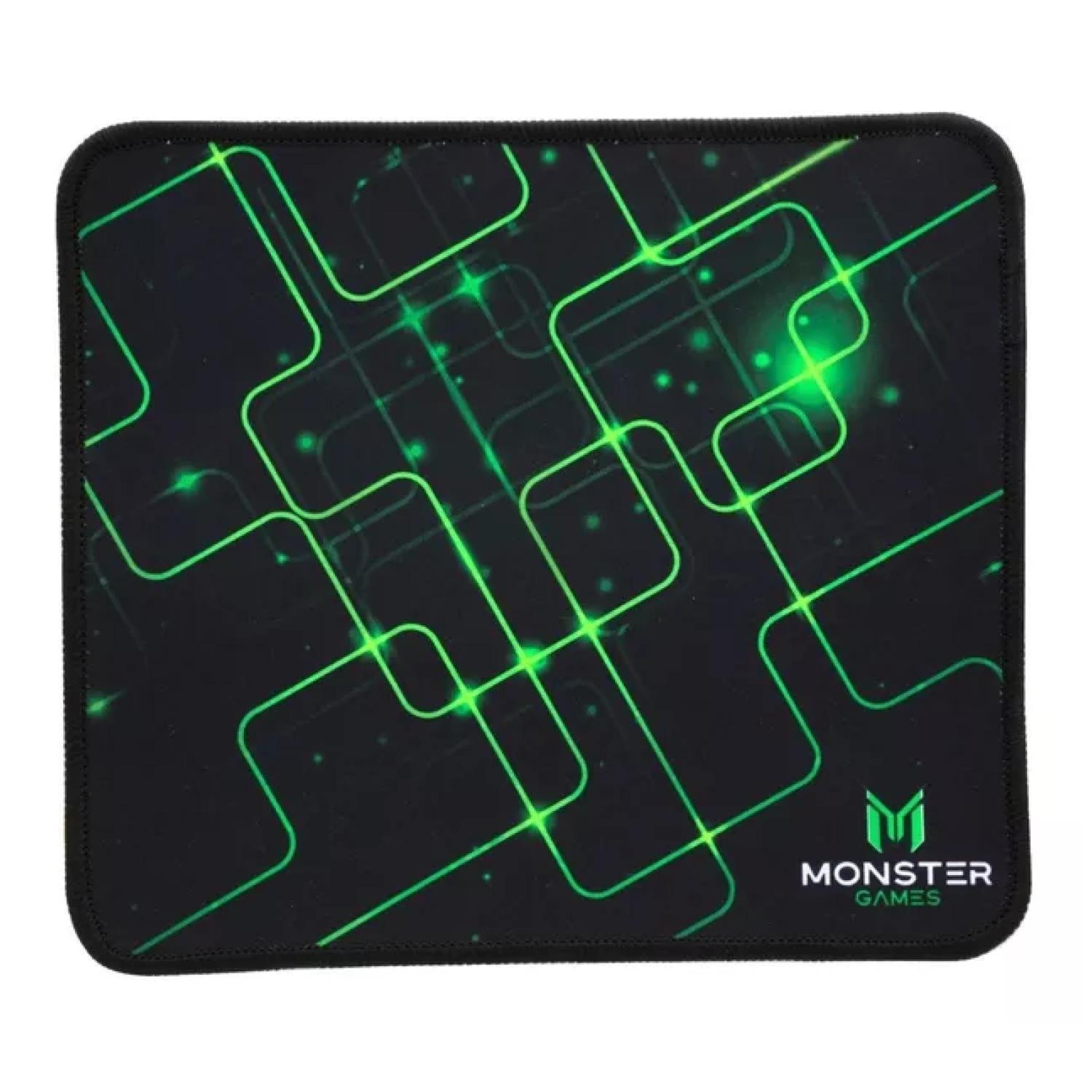 MousePad Gamer 23x20cm Negro Verde Start Monster Games-1