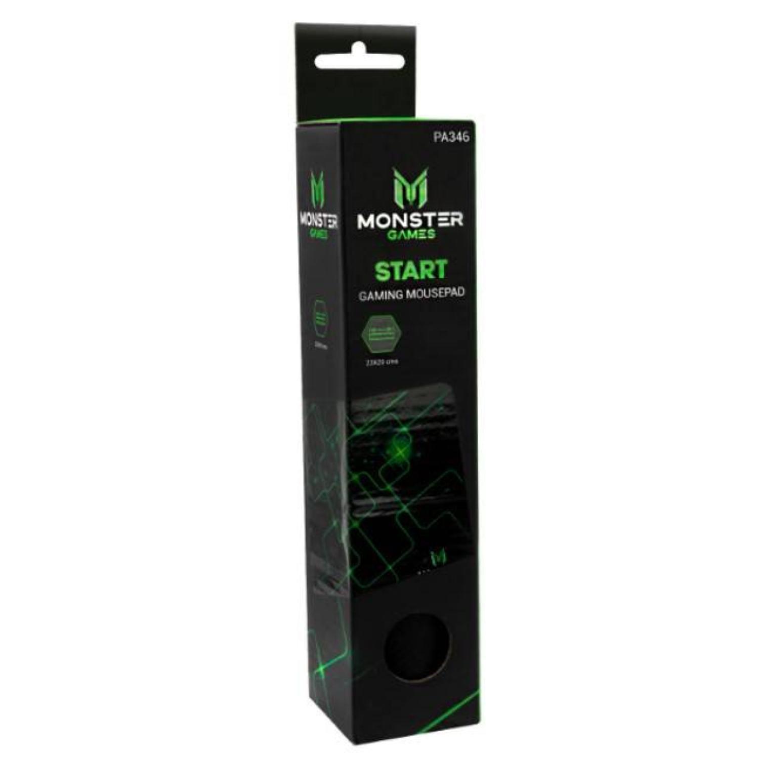 MousePad Gamer 23x20cm Negro Verde Start Monster Games-2