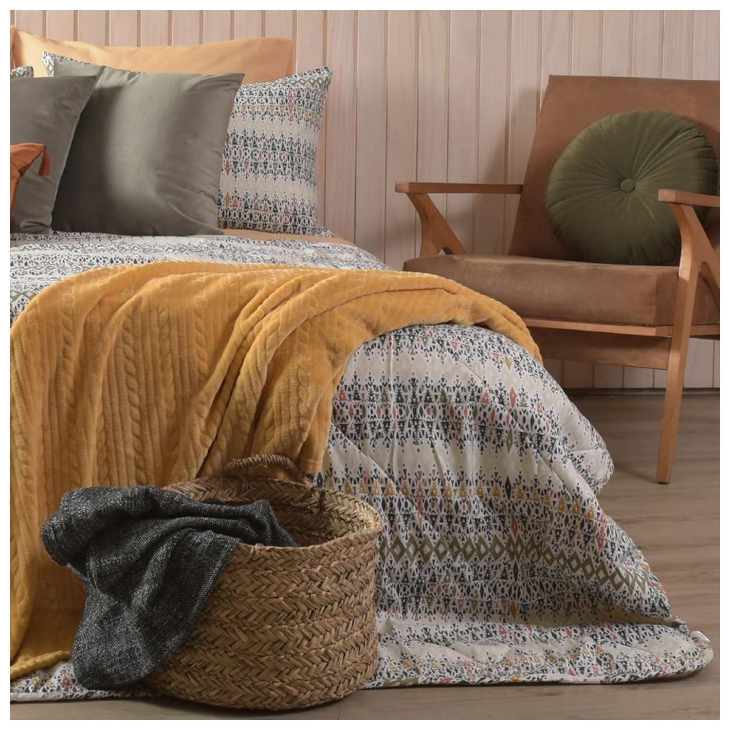 Plumon 1.5 Plazas 180X240cm Microfibra Palma Estampado Mashini-2