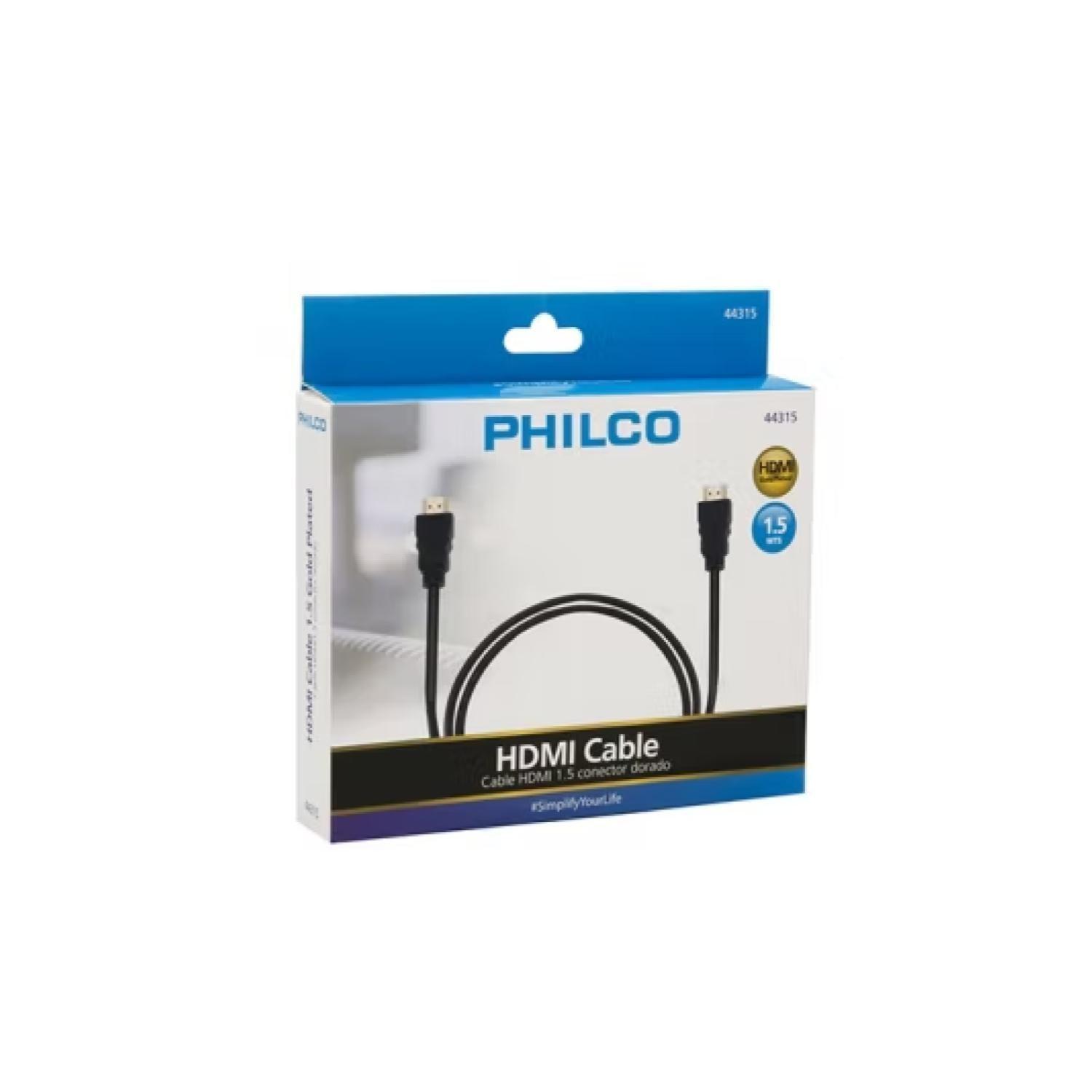 Cable HDMI 1.5M Tv Pc Consolas Puntas Doradas Philco-2