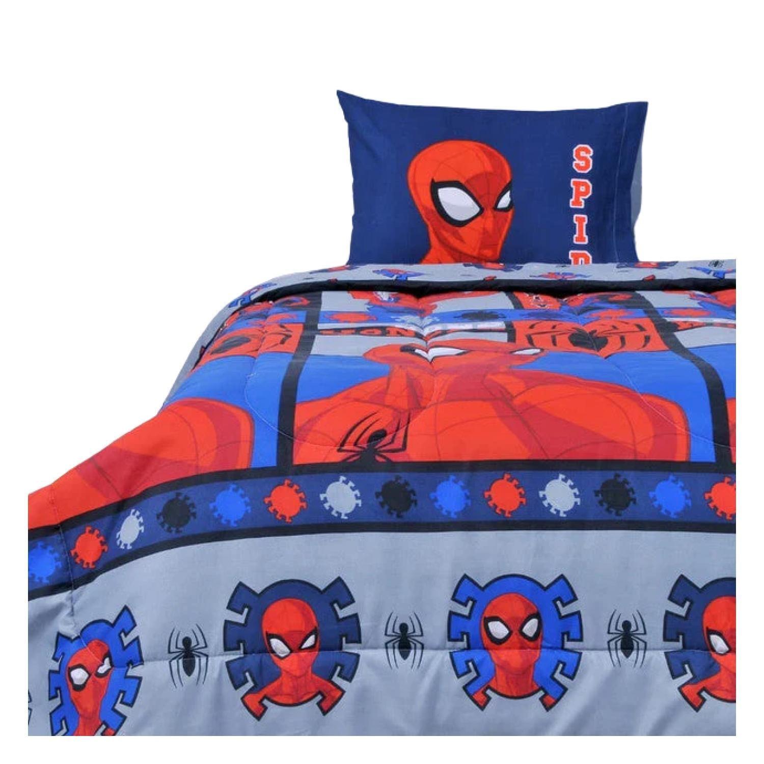Plumon 1.5 Plazas Microfibra Infantil Azul Spiderman-0