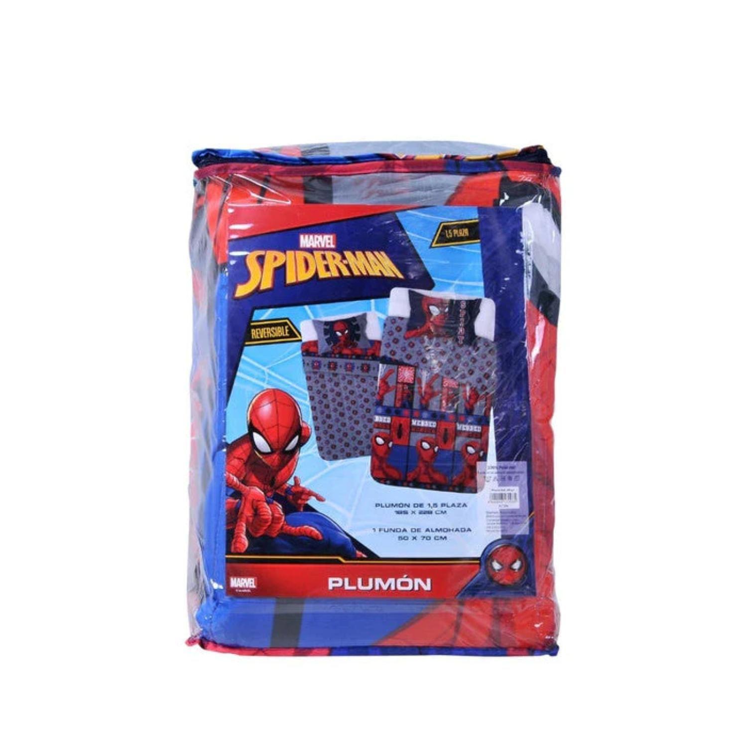 Plumon 1.5 Plazas Microfibra Infantil Azul Spiderman-1