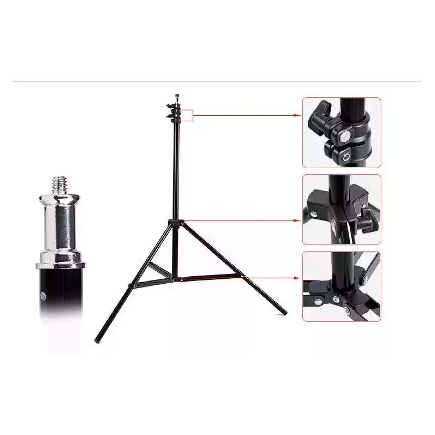 Tripode Atril Portatil 2.1m Plegable Negro-4